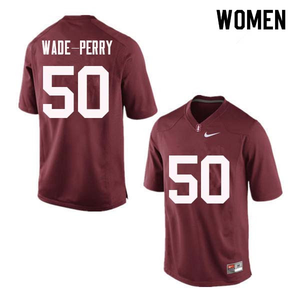 Women Stanford Cardinal #50 Dalyn Wade-Perry College Football Jerseys Sale-Red - Click Image to Close